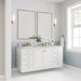 Chicago 60" Double Bathroom Vanity in Glossy White Double bathroom Vanity James Martin Vanities Carrara White Marble 