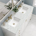 Chicago 60" Double Bathroom Vanity in Glossy White Double bathroom Vanity James Martin Vanities Victorian Silver Quartz 