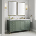 Chicago 60" Double Bathroom Vanity in Smokey Celadon Double bathroom Vanity James Martin Vanities Charcoal Soapstone Quartz 