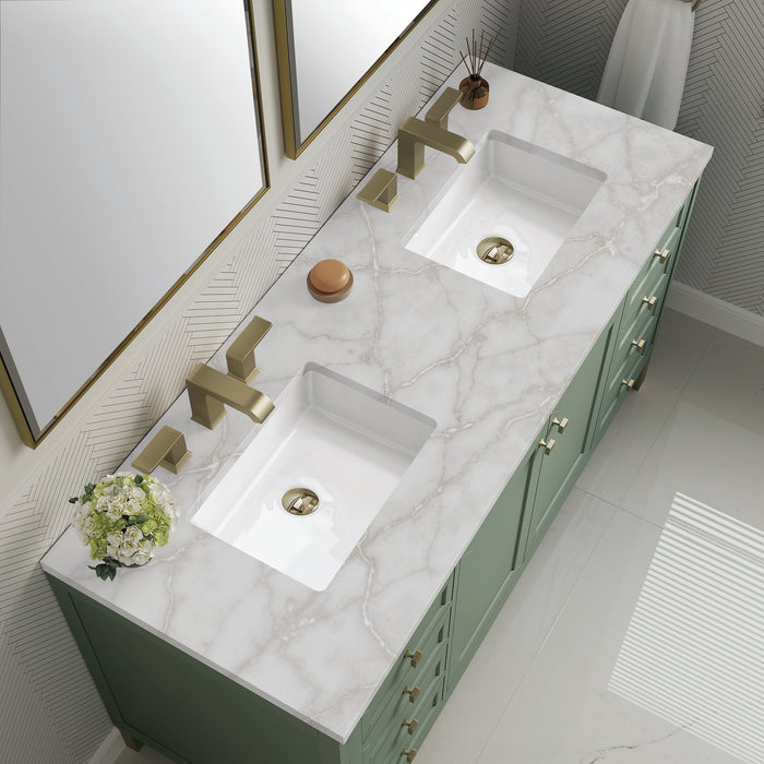 Chicago 60" Double Bathroom Vanity in Smokey Celadon