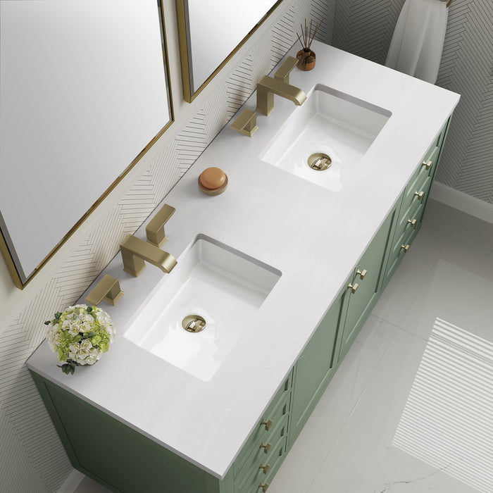 Chicago 60" Double Bathroom Vanity in Smokey Celadon