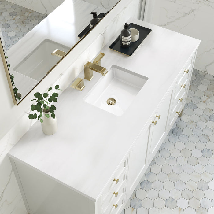 Chicago 60" Single Bathroom Vanity in Glossy White