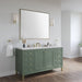 Chicago 60" Single Bathroom Vanity in Smokey Celadon Single Bathroom Vanity James Martin Vanities Eternal Jasmine Pearl Quartz 