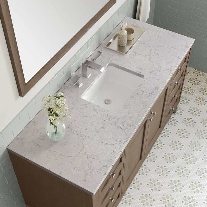 Chicago 60" Single Bathroom Vanity in Whitewashed Walnut