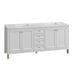 Chicago 72" Double Bathroom Vanity in Glossy White Double bathroom Vanity James Martin Vanities Charcoal Soapstone Quartz 