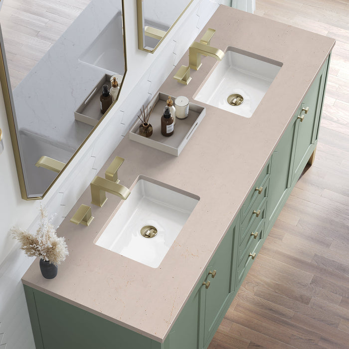 Chicago 72" Double Bathroom Vanity in Smokey Celadon