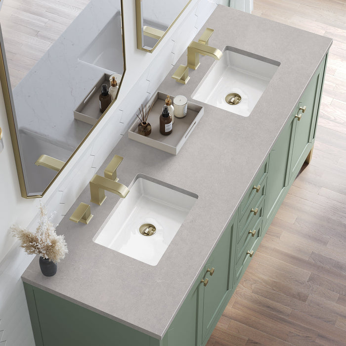 Chicago 72" Double Bathroom Vanity in Smokey Celadon