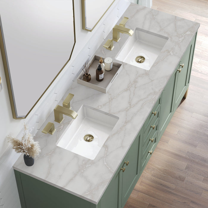 Chicago 72" Double Bathroom Vanity in Smokey Celadon