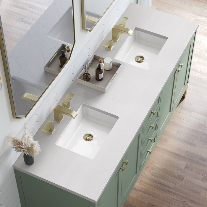 Chicago 72" Double Bathroom Vanity in Smokey Celadon