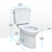 TOTO Drake 1.6 GPF Two Piece Elongated Chair Height Toilet with Left Hand Lever - Luxe Vanity & Tub