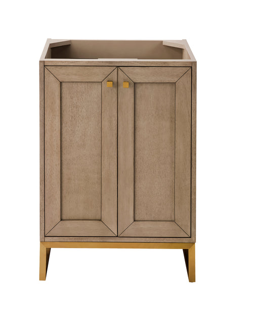 Chianti 24" Single Vanity Cabinet, Whitewashed Walnut, Radiant Gold - Luxe Vanity & Tub