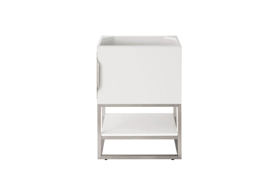 Columbia 24" Single Vanity Cabinet, Glossy White, Brushed Nickel - Luxe Vanity & Tub