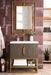 Columbia 31.5" Single Vanity, Ash Gray, Radiant Gold, w/ White Glossy Composite Stone Top - Luxe Vanity & Tub