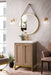 Chianti 24" Single Vanity, Whitewashed Walnut, Radiant Gold, w/ White Glossy Composite Stone Top - Luxe Vanity & Tub