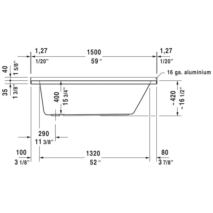 Duravit D-Code 60" x 30" Soaking Tub - Luxe Vanity & Tub