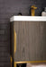 Columbia 24" Single Vanity, Ash Gray, Radiant Gold w/ White Glossy Composite Stone Top - Luxe Vanity & Tub