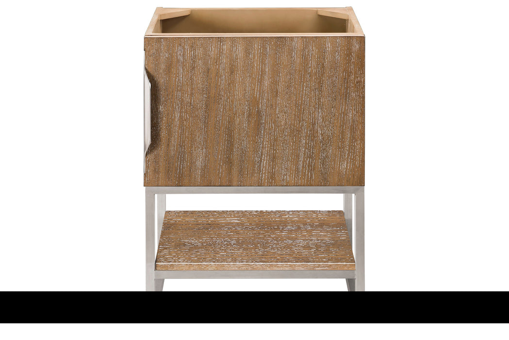 Columbia 24" Single Vanity Cabinet, Latte Oak, Brushed Nickel - Luxe Vanity & Tub