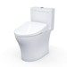 TOTO Aquia IV 0.9 / 1.28 GPF Dual Flush One Piece Elongated Chair Height Toilet with Washlet+ S7A Auto Open/Close Bidet Seat and Dynamax Tornado Auto Flush - Luxe Vanity & Tub