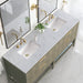 Emmeline 72" Vanity in Pebble Oak Double bathroom Vanity James Martin Vanities Victorian Silvery Quartz 