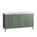 Chicago 60" Single Vanity, Smokey Celadon w/ 3 CM Carrara Marble Top - Luxe Vanity & Tub