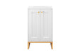 Chianti 20" Single Vanity Cabinet, Glossy White, Radiant Gold - Luxe Vanity & Tub