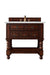 Castilian 36" Single Vanity, Aged Cognac w/ 3 CM Ethereal Noctis Quartz Top - Luxe Vanity & Tub