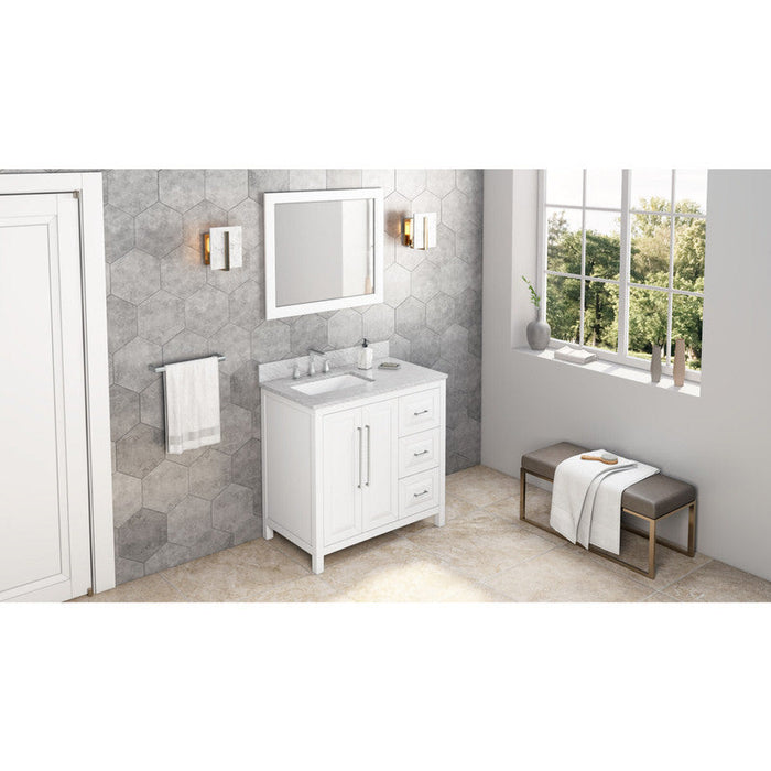 Jeffrey Alexander Cade 36-inch Left Offset Single Bathroom Vanity Set - Luxe Vanity & Tub