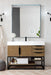 Columbia 48" Single Vanity, Latte Oak, Matte Black w/ Glossy White Composite Stone Top - Luxe Vanity & Tub