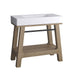 Auburn 36" Single Sink Console, Weathered Timber w/ Glossy White Mineral Composite Stone Top - Luxe Vanity & Tub