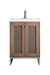 Chianti 24" Single Vanity, Whitewashed Walnut, Brushed Nickel, w/ White Glossy Composite Stone Top - Luxe Vanity & Tub