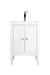 Linden 24" Single Vanity, Glossy White w/ White Glossy Composite Stone Top - Luxe Vanity & Tub