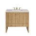 Hudson 36" Single Vanity in Light Natural Oak Single Bathroom Vanity James Martin Vanities Charcoal Soapstone Quartz 