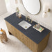 Hudson 60" Single Vanity in Light Natural Oak Double Bathroom Vanity James Martin Vanities Parisien Bleu Quartz 