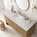 Hudson 60" Single Vanity in Light Natural Oak Double Bathroom Vanity James Martin Vanities White Zeus Quartz 