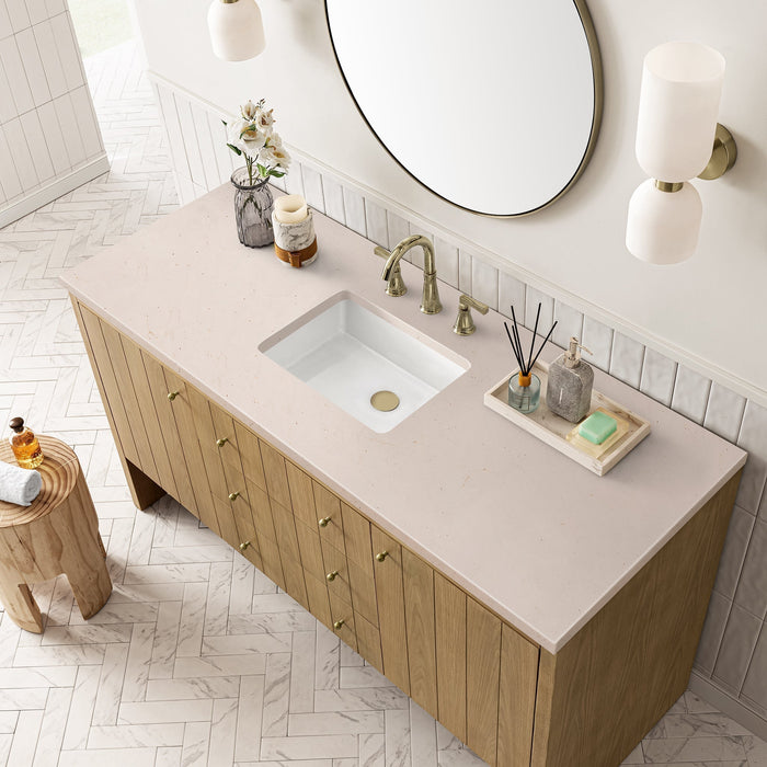 Hudson 60" Single Vanity in Light Natural Oak