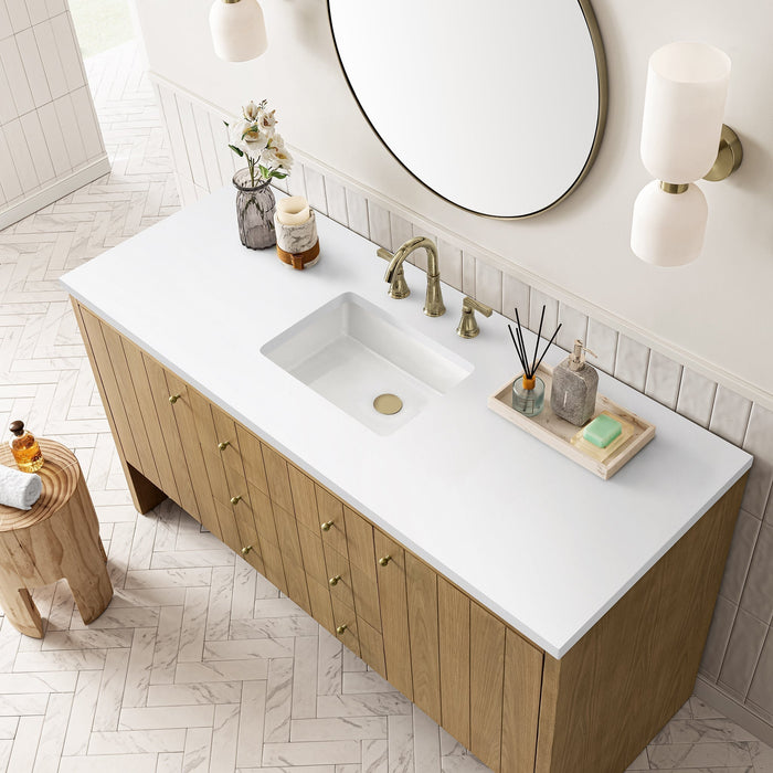 Hudson 60" Single Vanity in Light Natural Oak