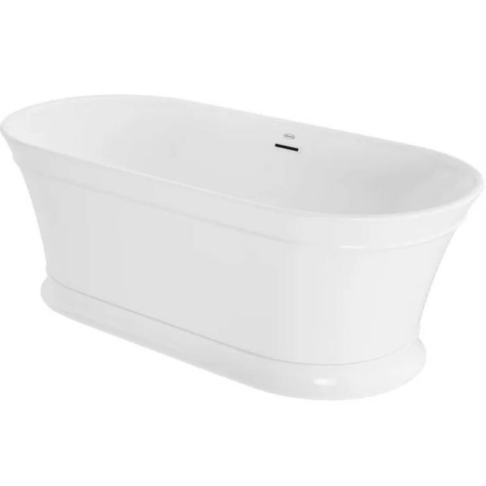 Serafina 67" Free Standing Acrylic Tub with Center Drain, Drain Assembly, and Overflow - Luxe Vanity & Tub