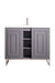 Alicante 39.5" Single Vanity, Gray Smoke, Brushed Nickel w/ White Glossy Composite Stone Top - Luxe Vanity & Tub