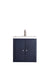 Linden 24" Single Vanity, Navy Blue w/ White Glossy Composite Stone Top - Luxe Vanity & Tub