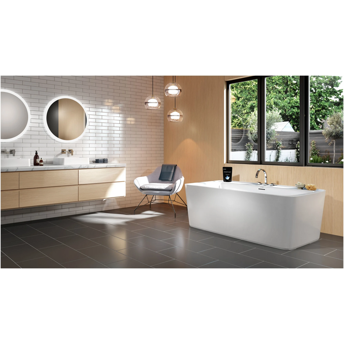 Jacuzzi Adatto 67" Free Standing Acrylic Soaking Tub with Center Drain, Pop-Up Drain Assembly and Overflow - Luxe Vanity & Tub