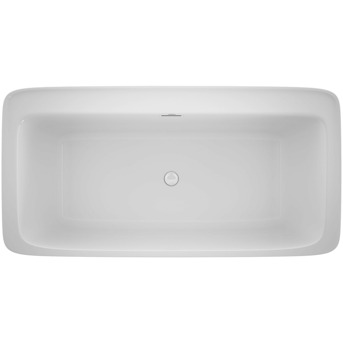 Jacuzzi Adatto 67" Free Standing Acrylic Soaking Tub with Center Drain, Pop-Up Drain Assembly and Overflow - Luxe Vanity & Tub