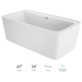 Jacuzzi Adatto 67" Free Standing Acrylic Soaking Tub with Center Drain, Pop-Up Drain Assembly and Overflow - Luxe Vanity & Tub