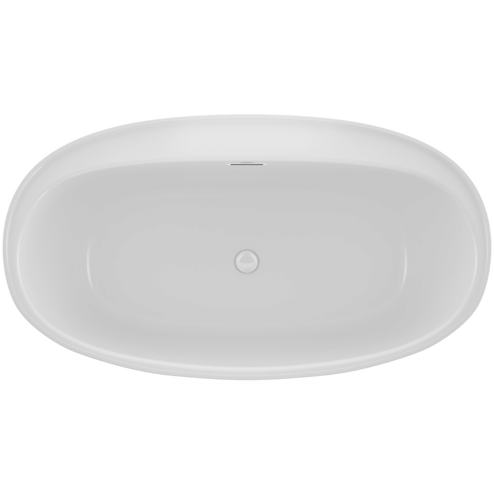 Jacuzzi Amalia 59" Free Standing Soaking Tub with Center Drain, Drain Assembly and Overflow - Luxe Vanity & Tub