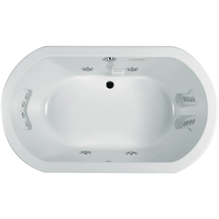 Jacuzzi Anza 66" Whirlpool Bathtub for Drop In Installation with Center Drain and Chromatherapy / Whisper Technology - Luxury Controls - White - Luxe Vanity & Tub