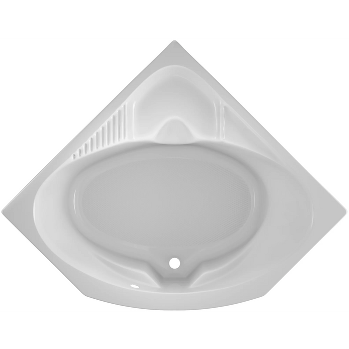 Jacuzzi 55" x 55" Capella Drop In Corner Soaking Bathtub with Center Drain - White - Luxe Vanity & Tub