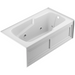 Jacuzzi 60" x 32" Cetra Three Wall Alcove Comfort Whirlpool Bathtub with 8 Jets, Basic Controls, Heater, Right Drain and Left Pump - White - Luxe Vanity & Tub