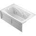 Jacuzzi 60" x 36" Cetra Three Wall Alcove Comfort Whirlpool Bathtub with 8 Jets, Basic Controls, Heater, Left Drain and Right Pump - White - Luxe Vanity & Tub