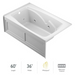 Jacuzzi 60" x 36" Cetra Three Wall Alcove Comfort Whirlpool Bathtub with 8 Jets, Basic Controls, Heater, Left Drain and Right Pump - White - Luxe Vanity & Tub