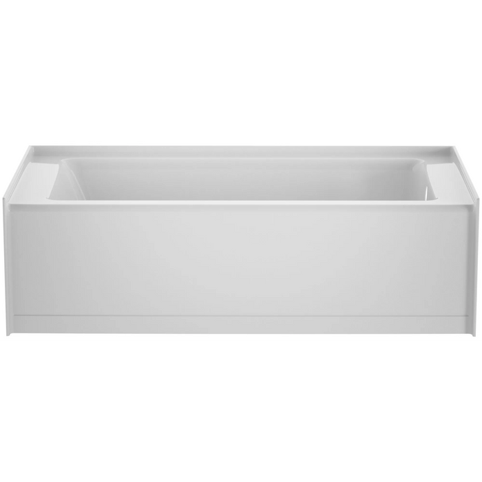 Jacuzzi Signature 60" Three Wall Alcove Acrylic Soaking Tub with Right Drain and Overflow - White - Luxe Vanity & Tub