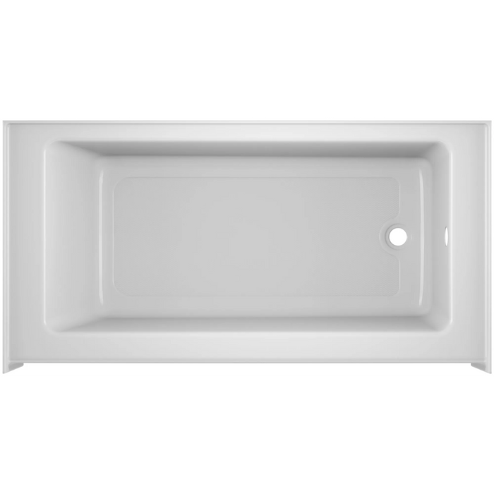 Jacuzzi Signature 60" Three Wall Alcove Acrylic Soaking Tub with Right Drain and Overflow - White - Luxe Vanity & Tub